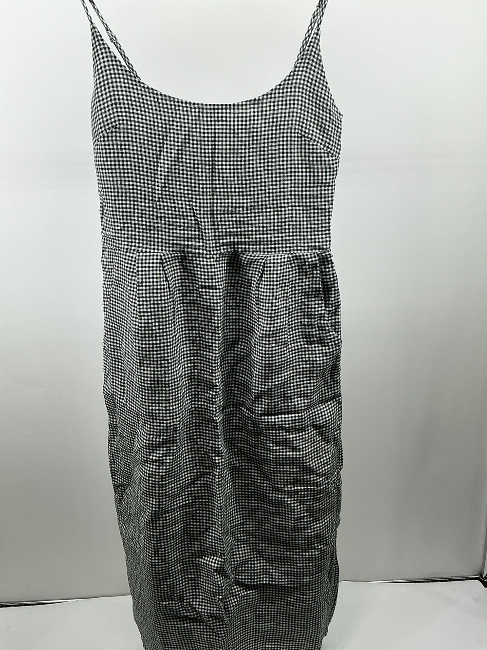100% European Linen Scoop Neck Midi Dress
